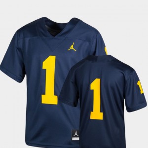 Jordan University of Michigan Football Navy Tom Brady #10 Game Jersey